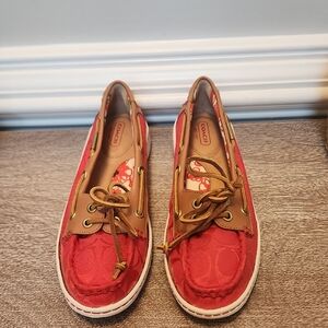 Coach Red and Tan Flats